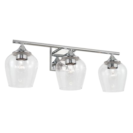 Capital Lighting Rece 3 Light 24" Wide Vanity Light with Clear Glass Shades Chrome