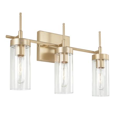 Capital Lighting Riley 3 Light 19" Wide Vanity Light with Clear Glass Shades Soft Gold