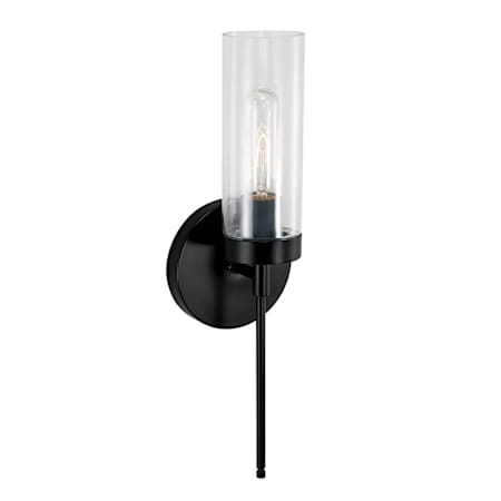 Capital Lighting Riley 17" Tall Bathroom Sconce with Clear Glass Shade Matte Black
