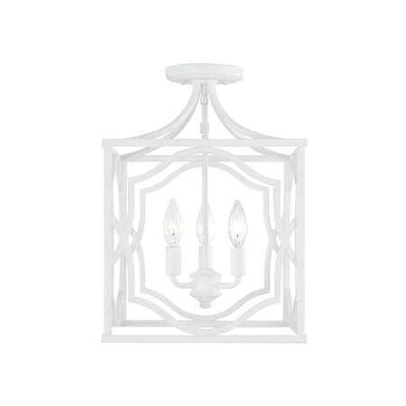 Capital Lighting Anna 3 Light 12" Wide Lantern Chandelier Textured White