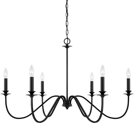 Capital Lighting Weston 6 Light 38" Wide Candle Style Chandelier Matte Black