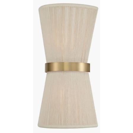 Capital Lighting Cecilia 2 Light Sconce Bleached Natural Rope / Patinated Brass
