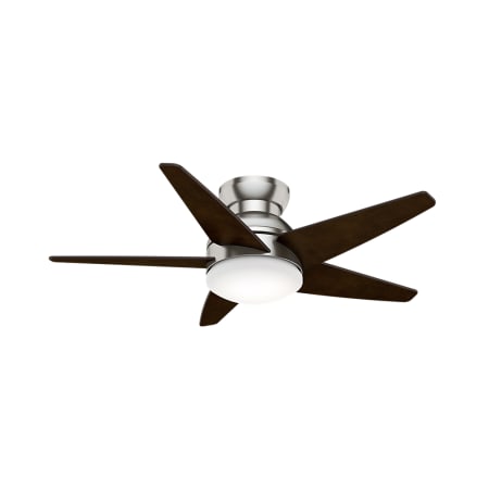 Casablanca Isotope 44" 5 Blade Low Profile Indoor Ceiling Fan - Integrated LED Light Kit and Wall Control Included Brushed Nickel