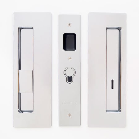 Cavilock Magnetic Privacy Pocket Door Pull Set with LH Snib/RH Emergency for 1-3/8 Inch Thick Doors Bright Chrome