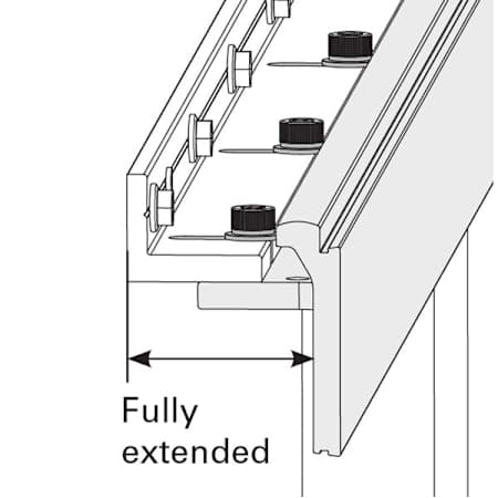 Cavity Sliders-TSBS1525W-TSBS001-Fully Extended Track