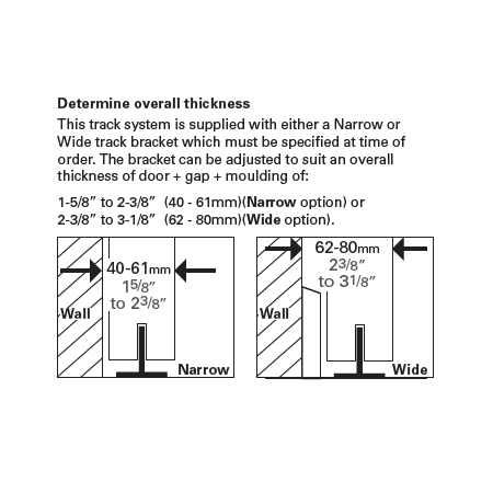 Cavity Sliders-TSBS3660W-TSBS001-Narrow And Wide Option Details