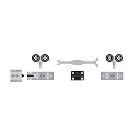 Cavity Sliders M8 Running Gear Pack with One Stop for Doors up to 500 Pounds N/A