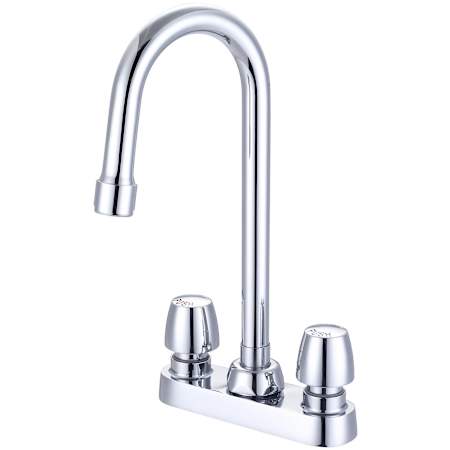 Central Brass 1.5 GPM Deck Mounted Slow Close Double Handle Cast Brass Bar / Laundry Faucet with 0 - 30 Second Metering Cartridge and 5-11/16" Reach Gooseneck Spout Chrome
