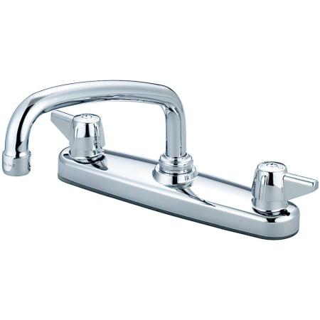 Central Brass 1.5 GPM Deck Mounted Kitchen Faucet with 8" Swivel Spout and Lever Handles Polished Chrome