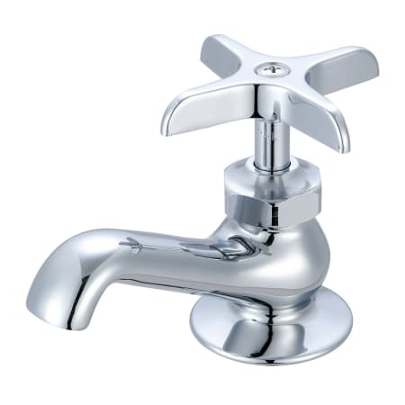 Central Brass Deck Mounted Kitchen Faucet with Cross Handle Polished Chrome