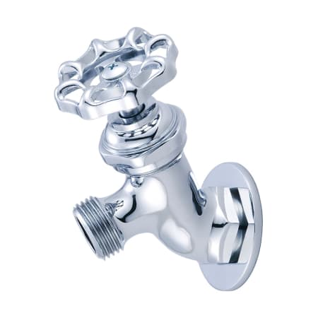 Central Brass Wall Mounted Lawn Faucet with Wheel Handle Polished Chrome