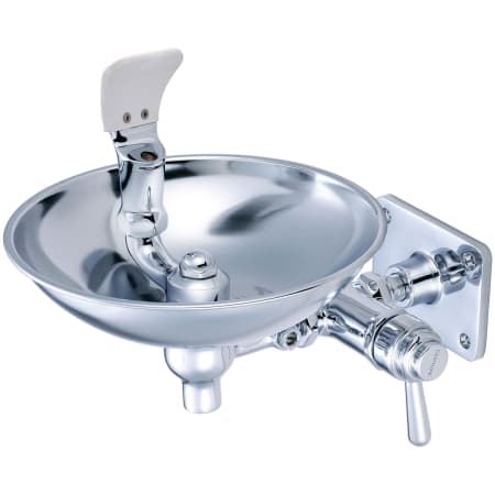 Central Brass Wall Mounted Bubbler / Drinking Fountain Push Button Faucet With Brass Round Bowl, Flexible Anti-Microbial Mouth Guard, and Vandal Resistant Cap Chrome