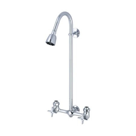 Central Brass Traditional Shower Trim with 8" Centers Exposed Installation and Cross Handles Polished Chrome