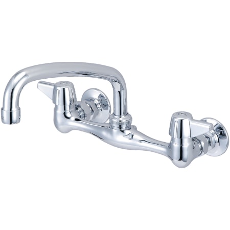 Central Brass 1.5 GPM Wall Mounted Kitchen Faucet with 8" Swivel Spout and Lever Handles Polished Chrome