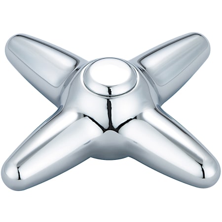 Central Brass Cross Handle - Plain Polished Chrome