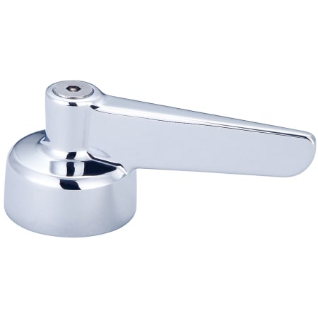 Central Brass Lever Handle with Vandal Proof Screw - Plain Polished Chrome