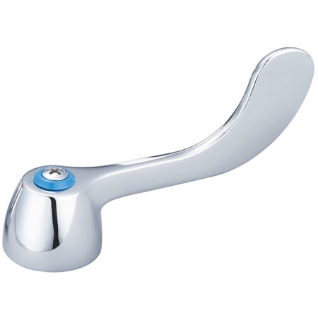 Central Brass 4" Wrist blade Handle with blue index ring and Screw - Cold Polished Chrome
