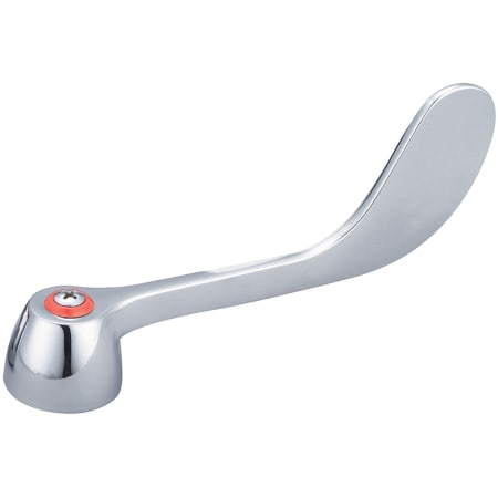 Central Brass 6" Wrist blade Handle with red index ring and Screw - Hot Polished Chrome