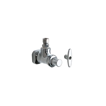Chicago Faucets ECAST Angle Stop Fitting with Loose Key Handle and Slow Compression Operating Cartridge Chrome