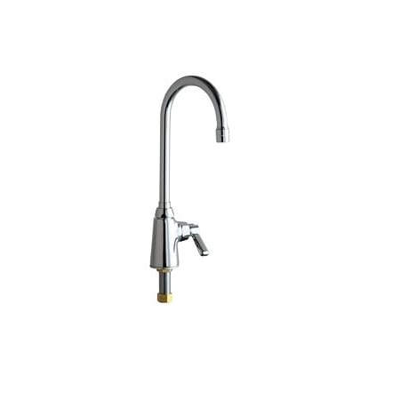 Chicago Faucets Commercial Grade Single Hole Cold Water Kitchen Faucet with Lever Handle Chrome
