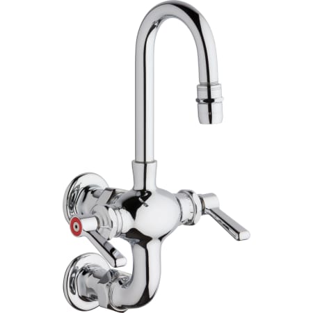 Chicago Faucets 1.5 GPM Wall Mounted Service Sink Faucet for Hot and Cold Mixing Chrome