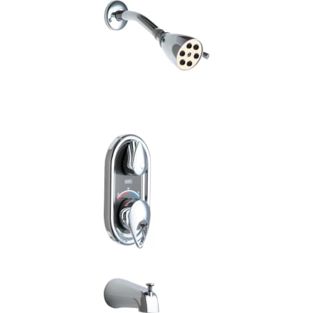 Chicago Faucets 2.5 GPM Tub and Shower Trim Package with TempShield Cartridge, Single Function Shower Head and Diverting Tub Spout Chrome