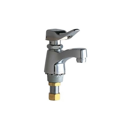Chicago Faucets Single Supply Cold Water Basin Faucet with Self Closing Button Handle - Single Hole Installation Chrome