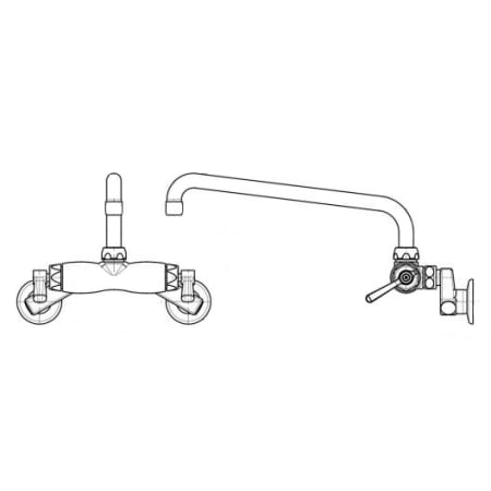 Chicago Faucets Wall Mounted Service Sink Faucet with Lever Handles - Commercial Grade Chrome