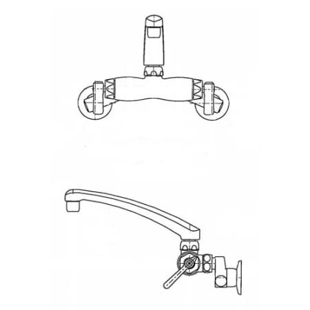 Chicago Faucets Wall Mounted Service Sink Faucet with Lever Handles - Commercial Grade Chrome