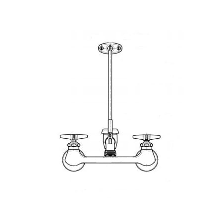 Chicago Faucets Wall Mounted Service Sink Faucet with Vacuum Breaker Spout and Metal Cross Handles Chrome