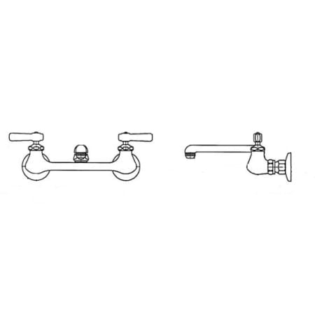 Chicago Faucets Wall Mounted Service Sink Faucet with Lever Handles - Commercial Grade Chrome