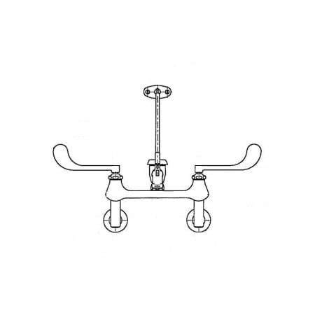 Chicago Faucets Wall Mounted Flushing Rim Utility Faucet with Vacuum Breaker Spout, Pail Hook, Wall Support and Wrist Blade Handles Chrome