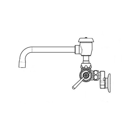 Chicago Faucets Wall Mounted Service Sink Faucet with Cast Atmospheric Vacuum Breaker Swing Spout and Metal Lever Handles Chrome