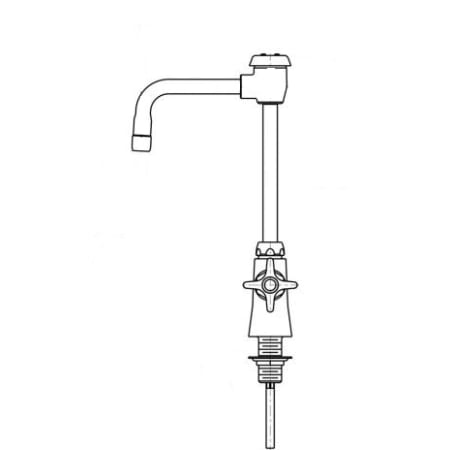 Chicago Faucets Single Hole Lab Faucet with Cross Handles and High Arch Vacuum Breaker Spout Chrome