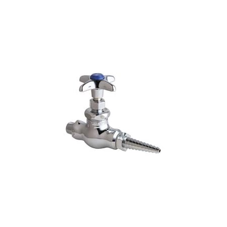 Chicago Faucets Needle Valve with Removable Serrated Hose Nozzle and Metal Cross Handle Chrome