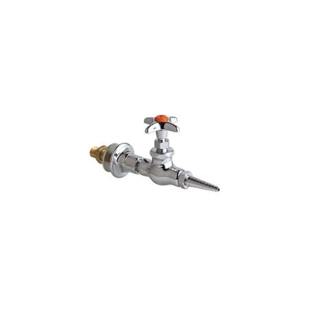 Chicago Faucets Wall Flange with Straightway Needle Valve, Removable Serrate Nozzle Outlet and Metal Cross Handle Chrome