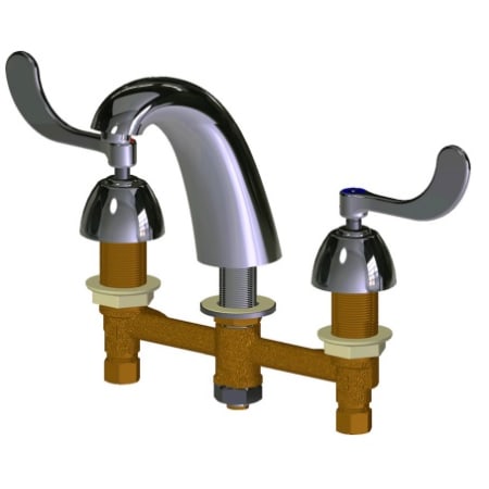 Chicago Faucets Deck Mounted Manual Faucet with 8" Centers Polished Chrome