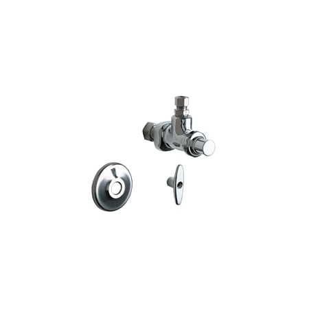 Chicago Faucets Angle Stop Fitting with Loose Key and Quaturn Operating Cartridge Chrome