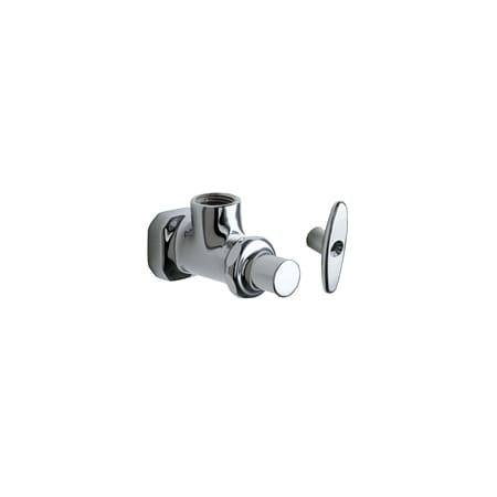 Chicago Faucets Angle Stop Fitting with Loose Key and Quaturn Operating Cartridge Chrome