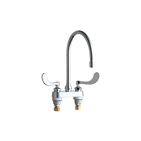 Chicago Faucets Commercial Grade Centerset Kitchen Faucet with Wrist Blade Handles - 4" Faucet Centers Chrome