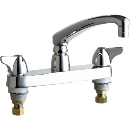 Chicago Faucets Commercial Grade Kitchen Faucet with Lever Handles - 8" Faucet Centers Chrome