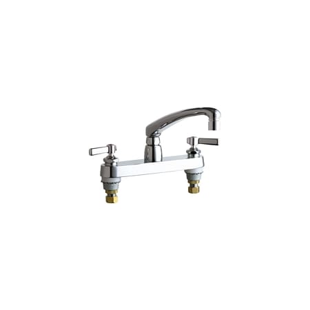 Chicago Faucets Commercial Grade Kitchen Faucet with Lever Handles - 8" Faucet Centers (Eco-Friendly Flow Rate) Chrome