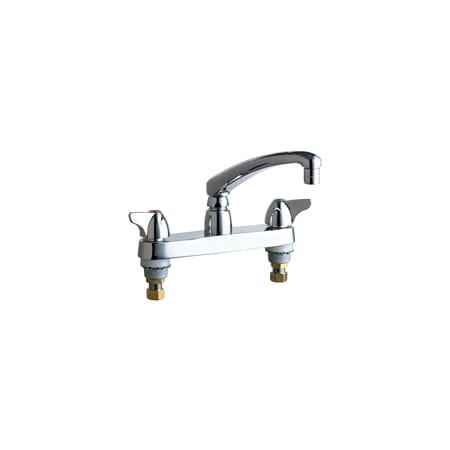 Chicago Faucets Commercial Grade Kitchen Faucet with Lever Handles - 8" Faucet Centers (Eco-Friendly Flow Rate) Chrome