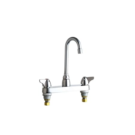 Chicago Faucets Commercial Grade High Arch Kitchen Faucet with Wing Handles - 8" Faucet Centers Chrome