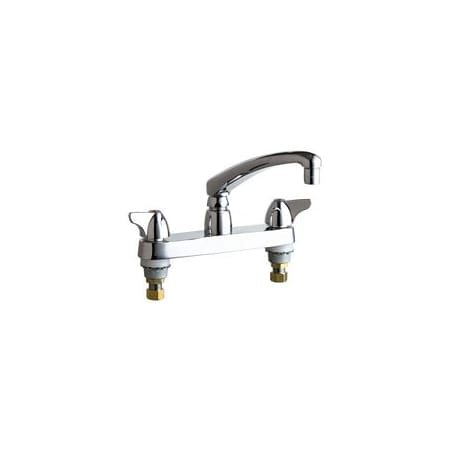 Chicago Faucets Commercial Grade Kitchen Faucet with Wing Handles - 8" Faucet Centers Chrome