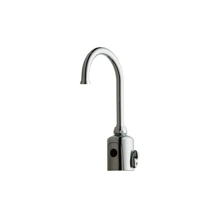 Chicago Faucets Single Hole Metering Faucet with Electronic Sensor and Automatic Shut-Off Chrome