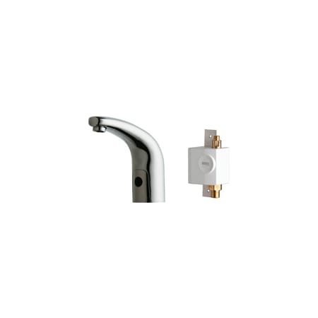 Chicago Faucets Single Hole Metering Faucet with Electronic Sensor and Automatic Shut-Off Chrome