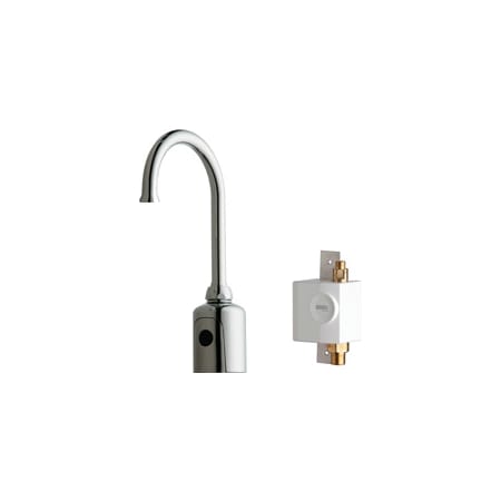 Chicago Faucets Wall Mounted Metering Faucet with Electronic Sensor and Automatic Shut-Off Chrome