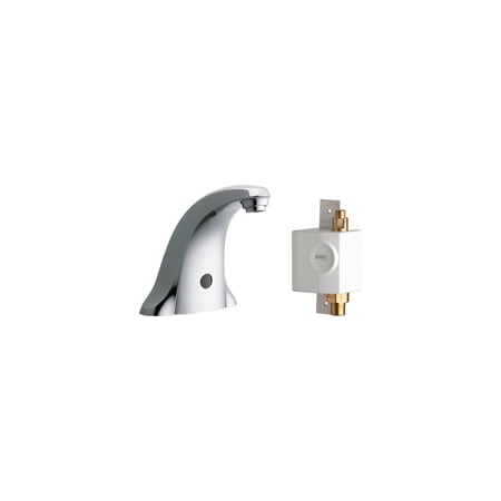 Chicago Faucets Centerset Metering Faucet with Electronic Sensor and Automatic Shut-Off Chrome