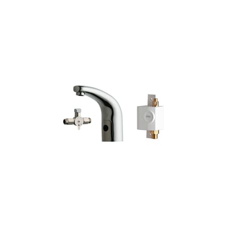 Chicago Faucets Single Hole Metering Faucet with Electronic Sensor and Automatic Shut-Off Chrome